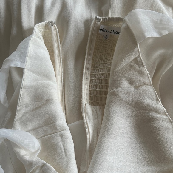 NEW Reformation Kairo Midi Dress Organza Straps Ivory Bridal | size 4 - Picture 14 of 16